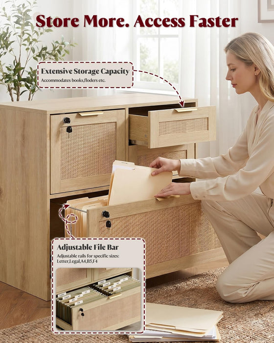 4 Drawer File Cabinet with Lock, Printer Stand Lateral