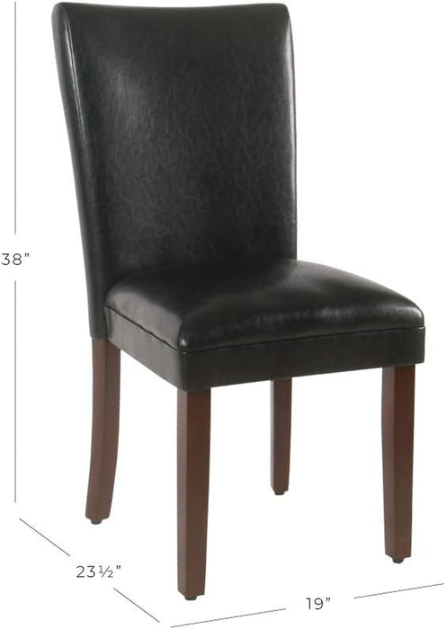 Parsons Dining Chair - Black Faux Leather (Set of 2)