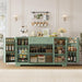 Green Industrial Buffet Cabinet With Adjustable Shelves