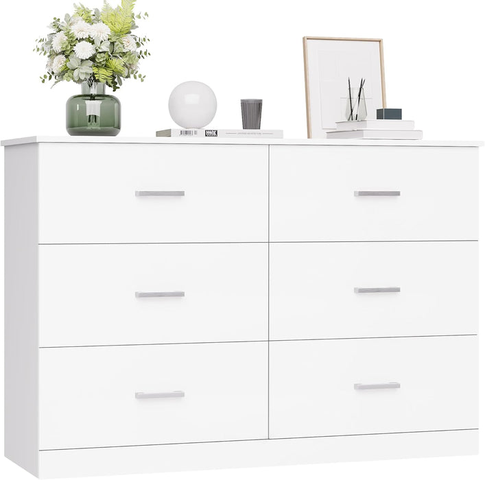 White Dresser with 6 Drawers