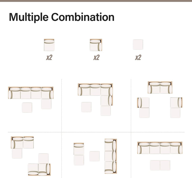 Outdoor Patio Furniture, 6 Piece Outdoor Sectional Sofa PE Rattan Wicker Patio Conversation Sets, All Weather Patio Furniture Set with Thick Cushions for Garden, Backyard(Beige)