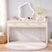 Cream White Vanity Desk with 3 Drawers, Makeup Table/Writing Desk, Modern Dressing Table for Bedroom, 47.24" Wide, No Mirror Included