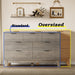 57" Long Dresser for Bedroom, 7-Drawer Fluted Chest, Wide Wood Storage Dresser with Metal Slides and Handles, Stable Base, Modern Clothes Organizer for Primary Suite, Guest Room, Nursery