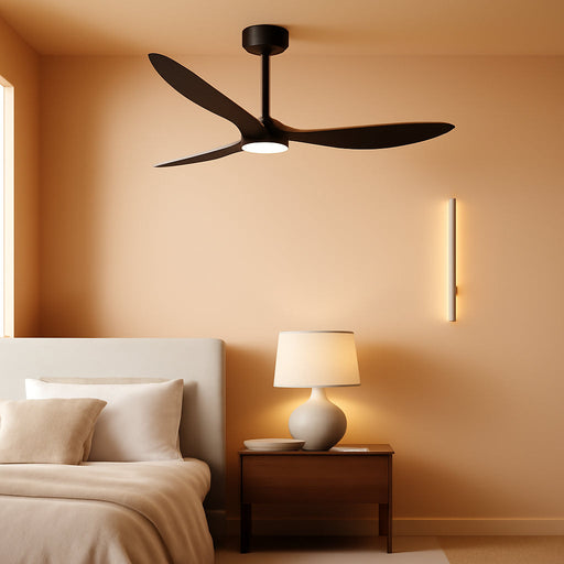 Modern 60 Inch Black Ceiling Fan With Remote Control