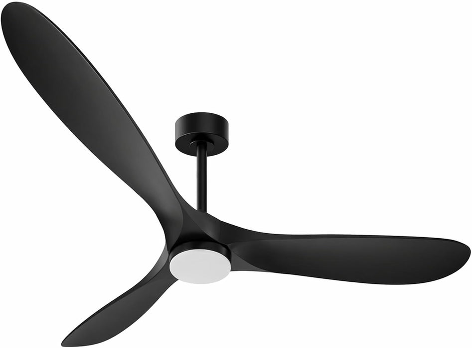 Modern 60 Inch Black Ceiling Fan With Remote Control