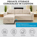 84.64 In. Velvet L-Shaped Sleeper Sectional Sofa with Square Arms In. Beige, Reversible Chaise, and Pull-Out Sofa Bed