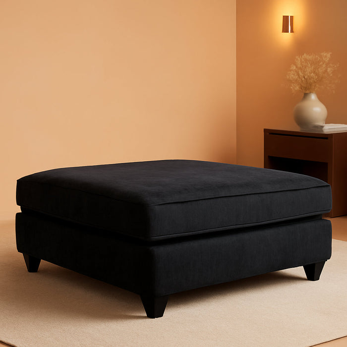 Lavernett Contemporary Square Oversized Accent Ottoman, Dark Gray