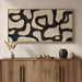Framed Neutral Horizontal Abstract Wall Art for Living Room, Extra Large Black and Beige Modern Painting Print, Mid Century Canvas Artwork for Dining Room Bedroom Hallway Office Walls Decor, 30X60 Inch