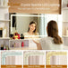 45" Large Makeup Vanitys with Mirror & Lights,Big Vanity Desk with 2 Side Shelves & Adjustable Brightness 3 Color Crystal Sparkle Led,Charging Station,26 Storage Areas for Girls Women White