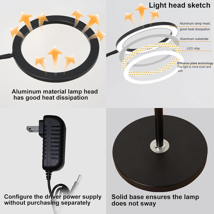 24W Dimmable LED FloorLamp With Flexible Gooseneck