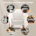 Beige Chenille Upholstered Wingback Chair With Wood