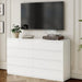White Wood Dresser for Bedroom with 8 Drawer 55" Wide