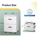 Mobile White Wood File Cabinet with Storage Drawers