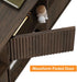 6 Cube Storage Organizer Book Shelf, Horizontal Bookshelf with 3 Doors, 3 Tier Wooden Bookcase for Living Room, Home Office (Dark Walnut)