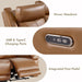Genuine Leather Power Recliner Sofa, 3 Seater Wall Hugger Reclining Sofas with Power Headrest, USB & Typec Ports, Electric Recliner Couch Set for Living Room, Saddle Brown