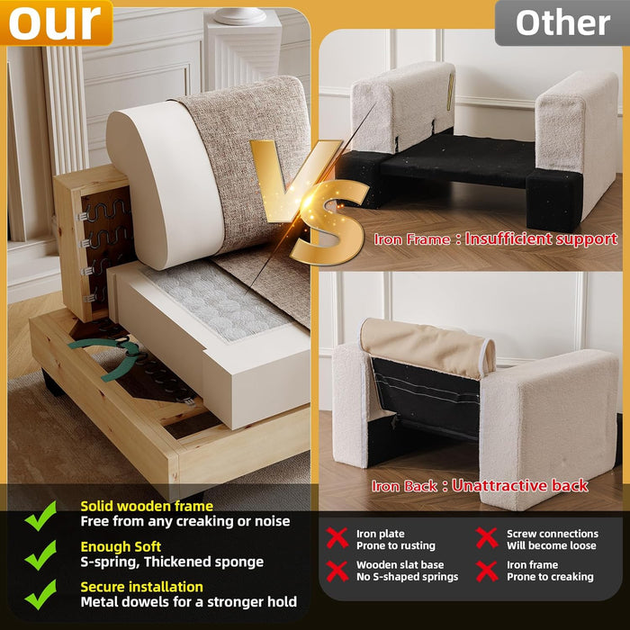 Oversized Brown Armchair With Armrest Organizer Cushion