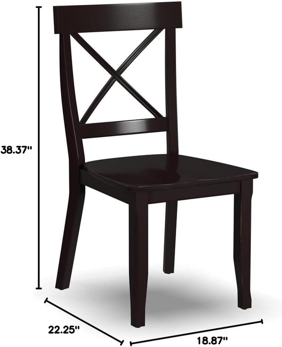 Home Styles 5177-802 Classic White Pair of Dining Chairs 18"-7/8" W, 22"-1/4" D, 38"-3/8" H