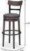 Caitbrook 30" Farmhouse Bar Height Upholstered Swivel Barstool, Gray