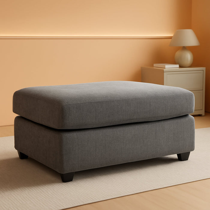 Stairatt Casual Rectangular Upholstered Ottoman, Gray