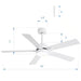 Charlie 52 In. Integrated LED Indoor White Ceiling Fans with Light and Remote Control Included