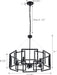 Industrial Style Chandelier, with Matt Black Finish Geometric Shade Pendant Lighting Fixture for Dining Room Living Room Kitchen Island Bedroom 5-Light