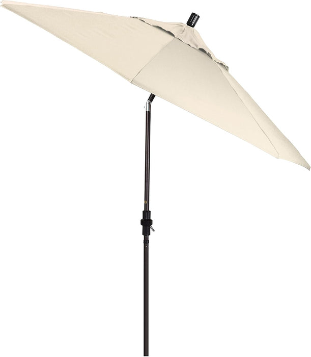 9' round Aluminum Market Umbrella, Crank Lift, Collar Tilt, Bronze Pole, Antique Beige Olefin