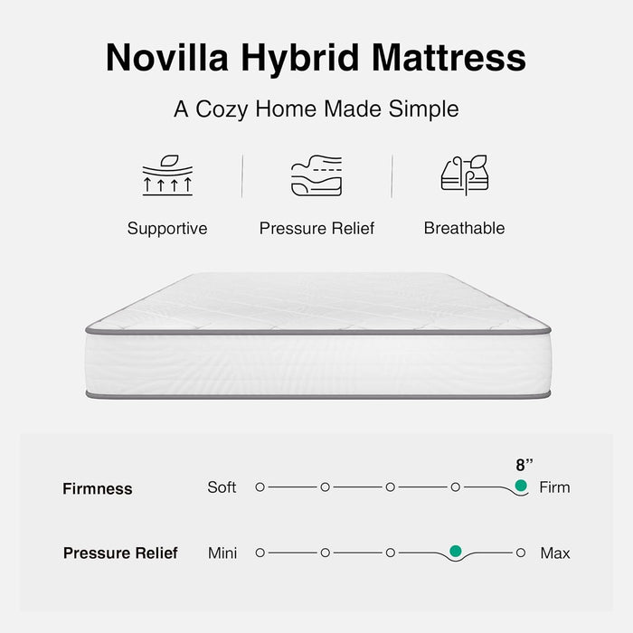 Twin XL Hybrid Mattress Featuring Motion Isolation