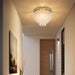 Capiz Shell Chandelier AntiqueGold Finish Flush Mount