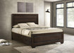 Home Furnishings - Kauffman - Wood - Queen Platform Bed with Horizontal Planked Headboard, 4 Drawers, and Side Storage - Bedroom - Dark Cocoa - 204390Q