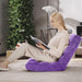 Floor Chair with Back Support, Folding Sofa Chair with 14 Adjustable Position, Padded Sleeper Bed, Couch Recliner, Floor Gaming Chair, Meditation Chair, Gaming Floor Chairs for Adults, Purple