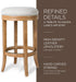 Eva 31 Inch Tall Bar Height Rotating Backless Barstool in Weathered Oak Finish with Sand Color Fabric Upholstered Seat