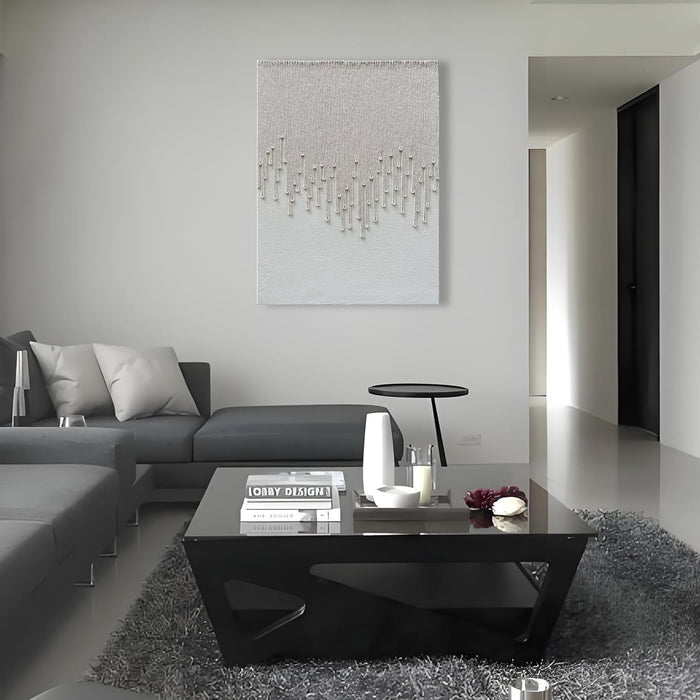 Art Hand-Painted White Minimalist Oil Painting Modern Abstract Art Painting 40X28 Inch Home Wall Decoration