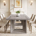 63Inch Grey Farmhouse Dining Table Geometric Frame