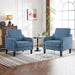 Navy Blue Chenille Mid Century Upholstered Armchair