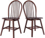 Windsor 2-Piece Chair Set, Solid Wood, Walnut Finish