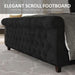 Queen Size Platform Bed Frame, Velvet Upholstered Sleigh Bed with Scroll Wingback Headboard Footboard/Button Tufted/No Box Spring Required/Easy Assembly/Black
