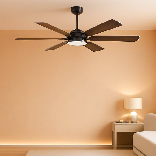 62 Inch Ceiling Fans with Lights, Black Modern Ceiling Fan with Remote,Large Farmhouse Indoor & Outdoor Ceiling Fan with 8 Dual Finish Blades, Quiet DC Motor, Bright LED Light