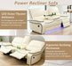 Power Recliner Sofa Set with Led/Storage, Leather Recliner Couch for Living Room, Leather Loveseat Set and Chair with Storage Console for Living Room/House/Apartment(Sofa+Loveseat+Chair)