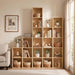 6 Cube Storage Organizer, 6 Tier Tall Skinny Bookshelf, Oak Cube Shelf | 62.4 X 11.8 X 9.3 Wood Narrow Bookcase for Home Office Bedroom Living Room, Anti-Tipping Device