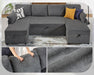 Oversized L-Shaped Sleeper Sectional Sofa with Storage