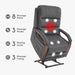 FLEXISPOT Dual Motor Power Lift Recliner Chair for Elderly, Electric Lay Flat Reclining Chair with Massage & Heat, Side Pockets, Fabric Single Sofa for Living Room