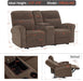 78.3" Wall Hugger Power Loveseat Recliner Sofa with Console, Reclining Loveseat with USB Ports, Cup Holders, for Small Spaces Living Room RV, Fabric PR635M2 (Dark Brown)