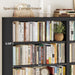 73" Tall Double Wide Bookshelf, 63" W 6-Tier Open Shelves, Black | Large Bookshelf and Bookcase, 12 Display Shelves, Modern Wood Book Shelf with Storage for Library, Home Office, Living Room