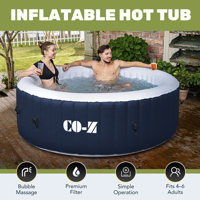 CO-Z 6 Person Portable Inflatable Hot Tub Spa W 130 Air Jet for Patio Backyard