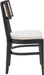 Home Collection Galway Coastal Black/Natural Cane Seat Cushion Dining Chair