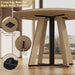 42 Inch round Dining Table for 4, Farmhouse Kitchen Table, round Dining Room Table with Metal Legs for Small Spaces & Apartment, Space-Saving Circle Wood Dinner Table, Natural