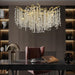 23Inch Gold CrystalBeadChandelier 8Light Ceiling Fixture