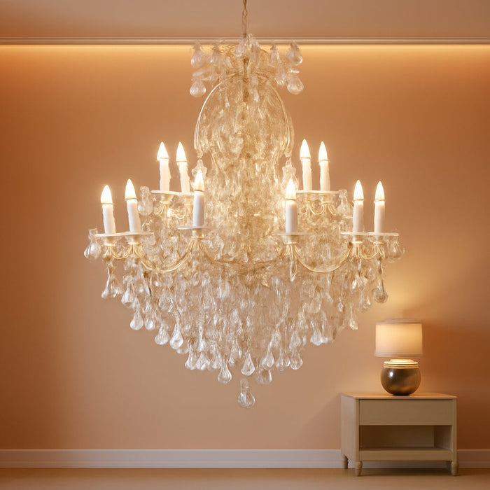 Gold Large Crystal Chandelier-24-Light Chandelier Light Fixture Modern Maria Theresa Crystal Chandeliers Light for Foyer, Entryway, Staircase,High Ceiling,Living Dining Room