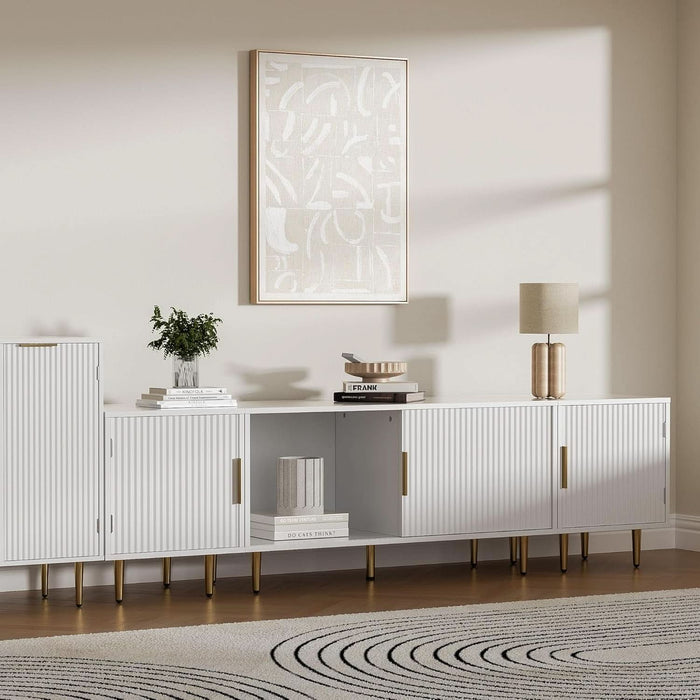 TV Consoles for Living Room, TV Stand with Storage, Entertainment Center for up to TV 71",Modern Television Stands,Tv Cabinet, TV Table for 50/60/70/80 Inch TV for Living Room, Bedroom, White