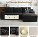 NinetySixInch Cloud Corduroy Modular Sectional Sofa Black